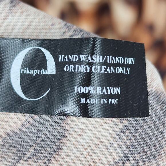 Erika Pena Farrah Sahara Animal Print Wrap Tie Waist Maxi Dress Size M/L - Picture 6 of 8